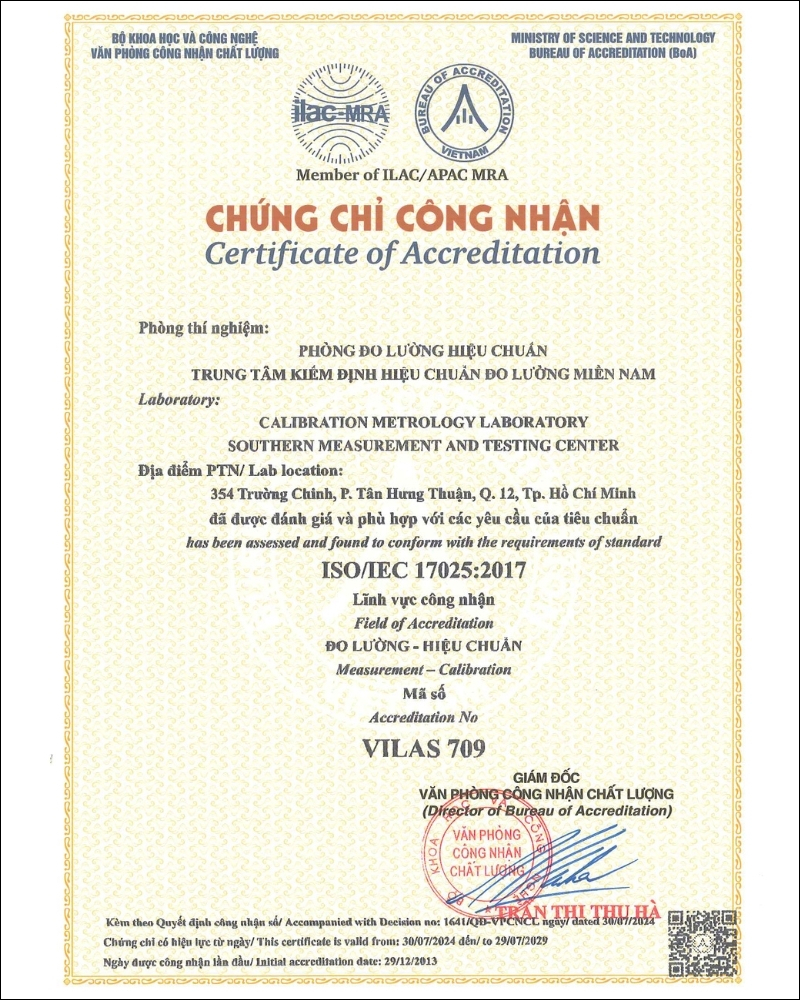 Hiệu chuẩn thiết bị đo lường độ dài